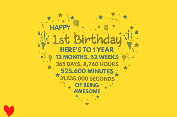 Review: 1st Birthday Daughter Son Heart SVG PNG for Embroidery