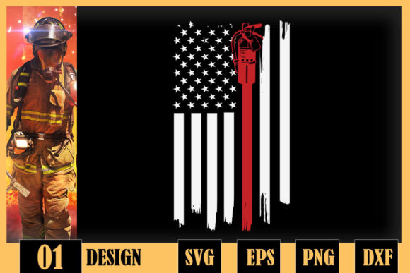 Review: Firefighter Fireman Antique USA Flag Design