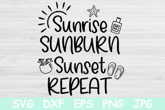 Review: Sunrise Sunburn Sunset Repeat SVG for Summer Embroidery